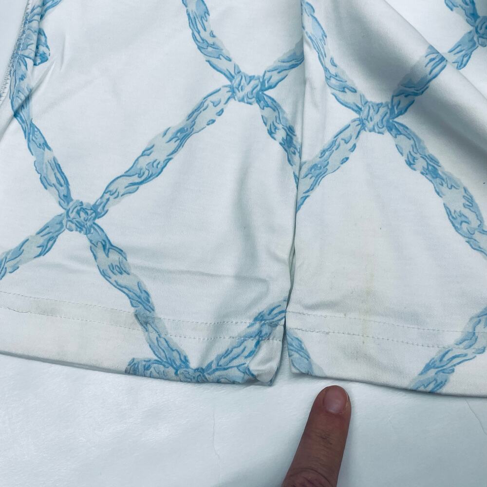The Beaufort Bonnet Company White & Light Blue Rope-Print Cotton Pajama Set - Picture 7 of 7